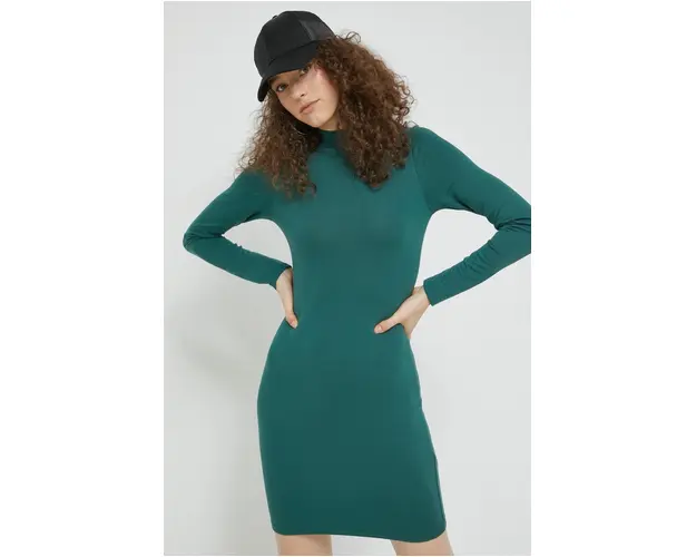 Hollister Co. rochie culoarea verde, mini, mulata