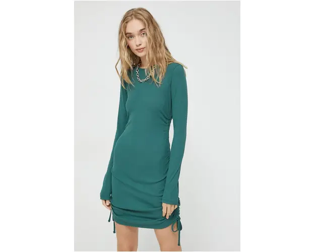 Hollister Co. rochie culoarea verde, mini, mulata