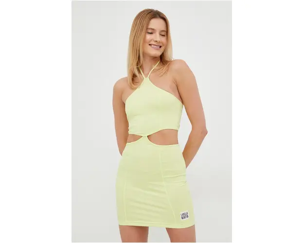 LaBellaMafia rochie culoarea galben, mini, mulata