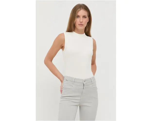 BOSS vesta culoarea bej, light, cu turtleneck, 50473237