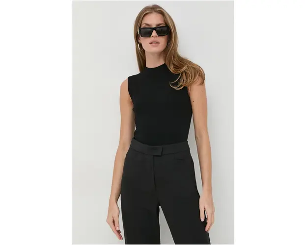 BOSS vesta culoarea negru, light, cu turtleneck, 50473237
