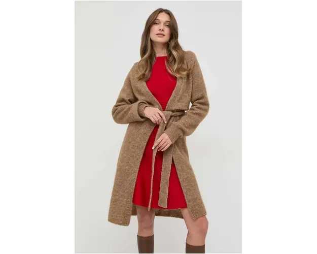 Marella cardigan din lana femei, culoarea bej, light