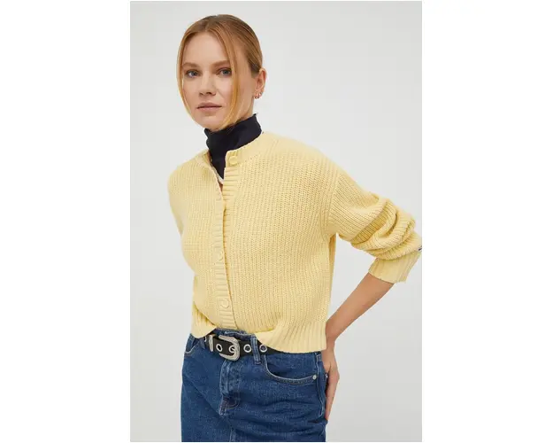 Levi's cardigan femei, culoarea galben