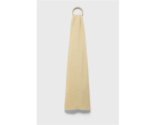 American Vintage esarfa de lana femei, culoarea galben, neted