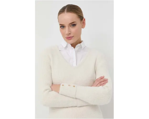 Morgan pulover femei, culoarea bej, light