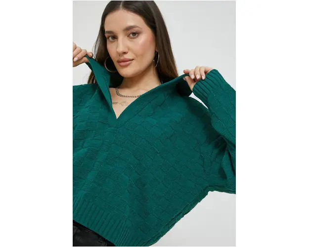 Abercrombie & Fitch pulover femei, culoarea verde,