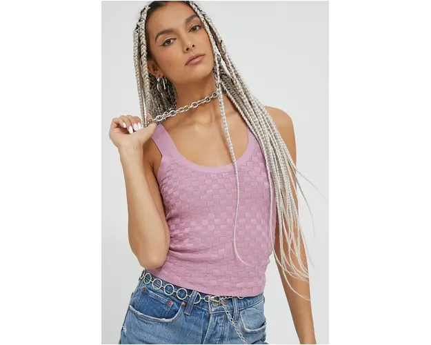 Abercrombie & Fitch top femei, culoarea violet