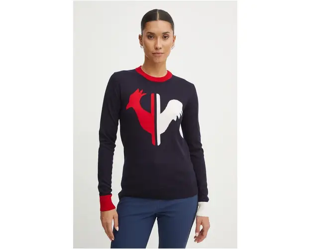 Rossignol pulover de lana femei, culoarea albastru marin, light