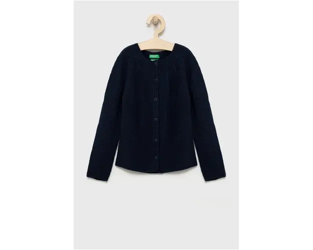 United Colors of Benetton pulover pentru copii din amestec de lana culoarea albastru marin, light