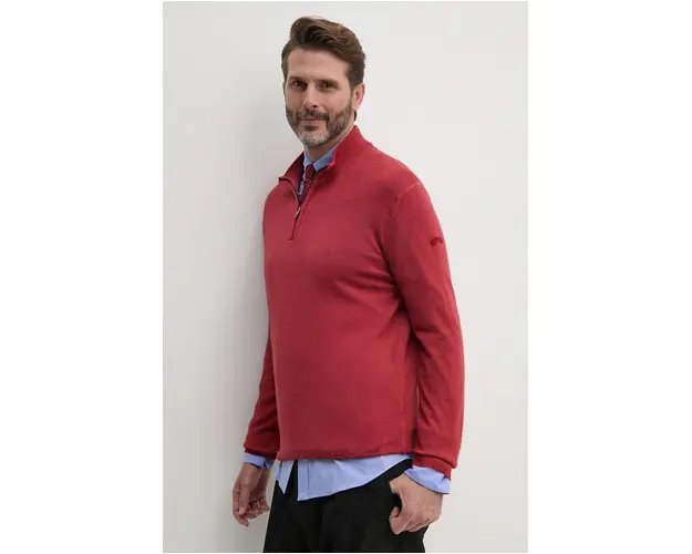 Paul&Shark pulover de lana barbati, culoarea rosu, light, cu turtleneck