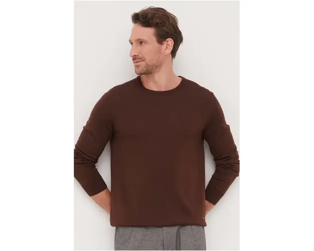 Joop! pulover de lana barbati, culoarea maro, light