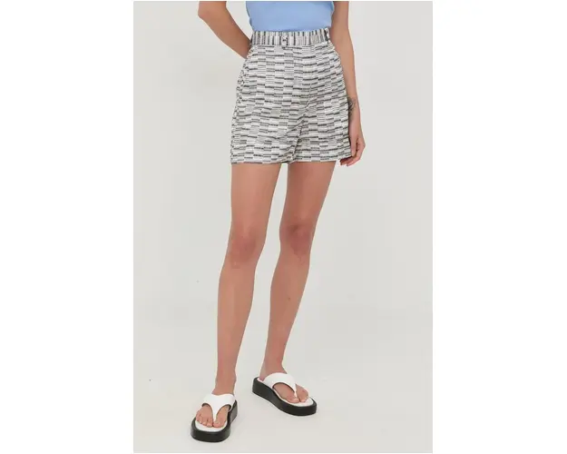 Tiger Of Sweden pantaloni scurti femei, culoarea alb, modelator, high waist