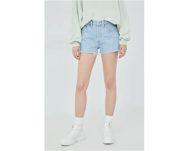 Levi's pantaloni scurti jeans 501 Original femei, modelator, high waist