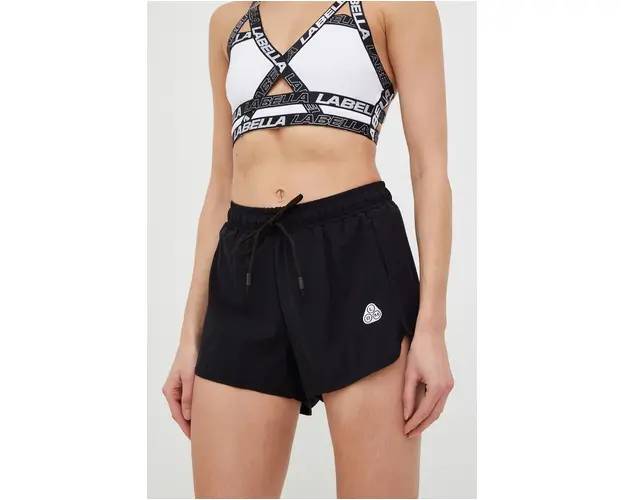 LaBellaMafia pantaloni scurti de antrenament Essentials femei, culoarea negru, cu imprimeu, high waist
