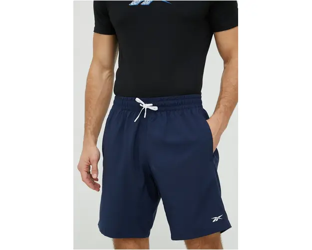 Reebok pantaloni scurti de antrenament Workout Ready barbati, culoarea albastru marin