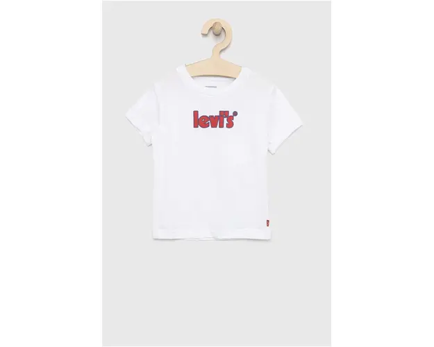 Levi's tricou de bumbac pentru copii culoarea alb, cu imprimeu