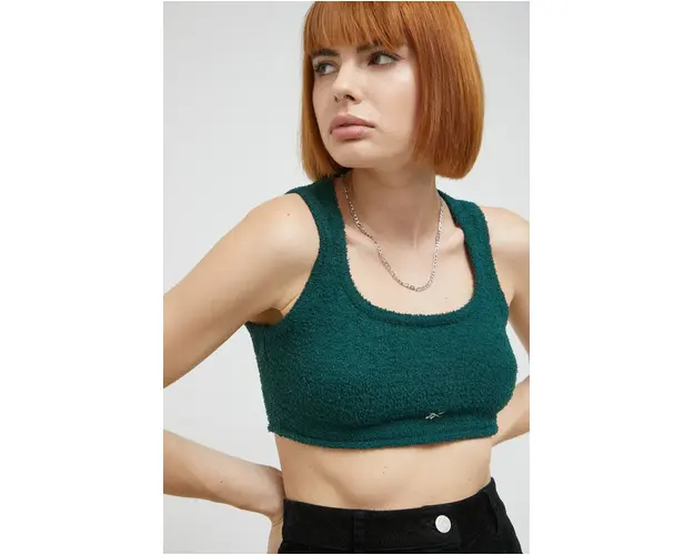 Reebok Classic top femei, culoarea verde