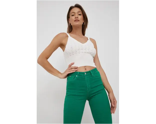 Pepe Jeans top femei, culoarea alb