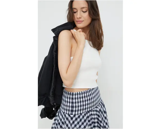 Pepe Jeans top femei, culoarea alb