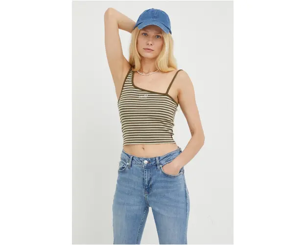 Levi's top din bumbac culoarea verde