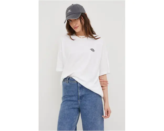 Dickies tricou din bumbac culoarea alb DK0A4Y1BWHX1-WHITE