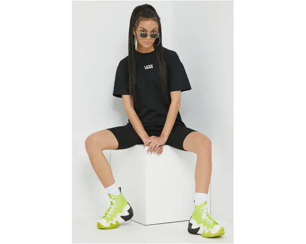 Vans tricou din bumbac culoarea negru