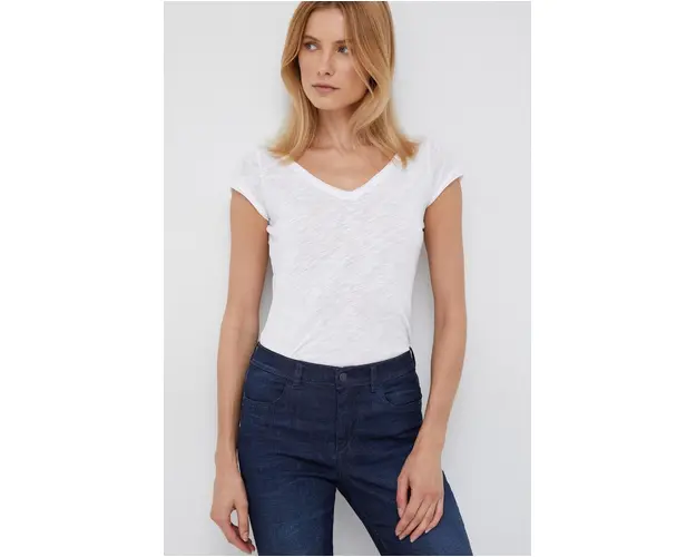 Sisley tricou femei, culoarea alb