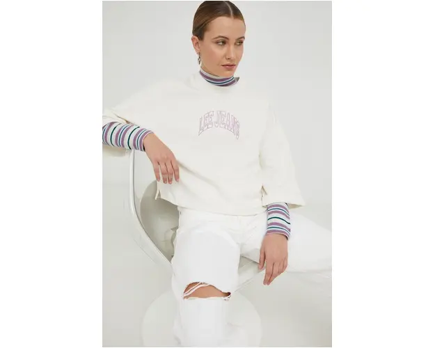 Lee tricou din bumbac culoarea bej