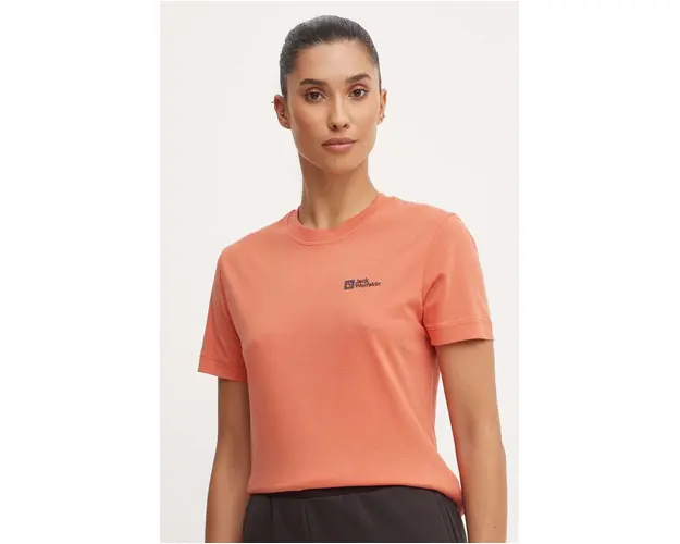 Jack Wolfskin tricou din bumbac femei, culoarea portocaliu