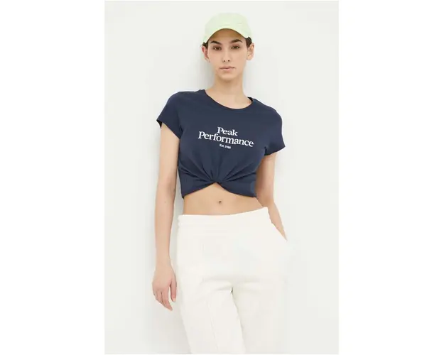 Peak Performance tricou din bumbac culoarea albastru marin