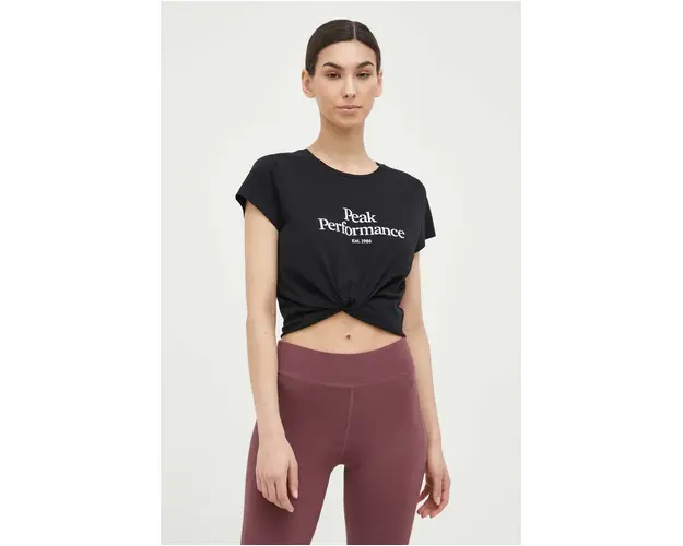 Peak Performance tricou din bumbac culoarea negru