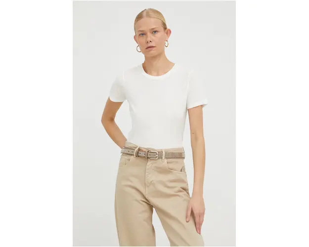 American Vintage tricou din bumbac culoarea bej