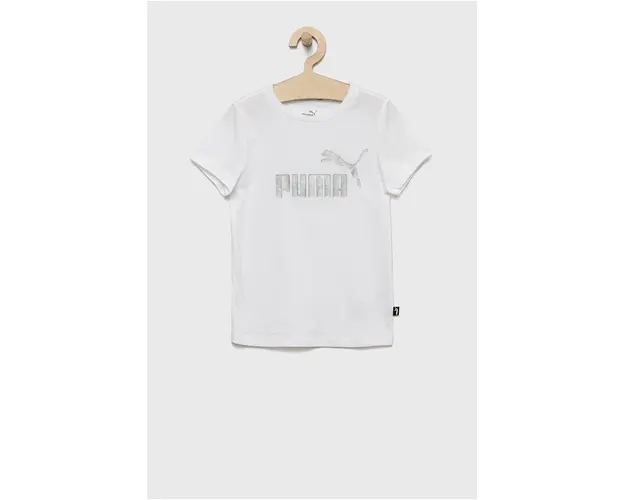 Puma tricou de bumbac pentru copii culoarea alb, cu imprimeu
