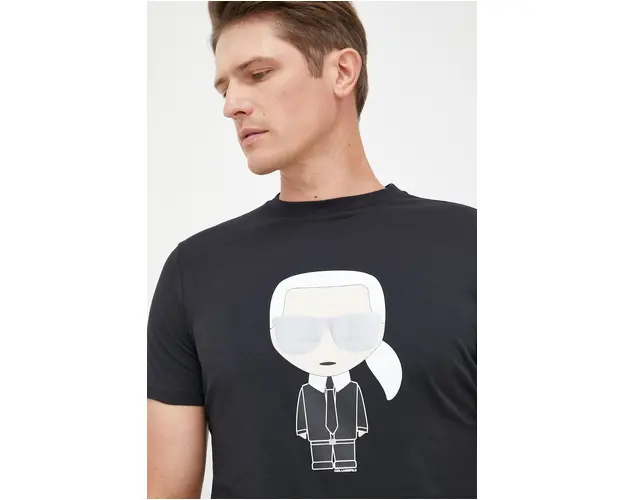 Karl Lagerfeld tricou din bumbac culoarea negru, cu imprimeu 500251.755071