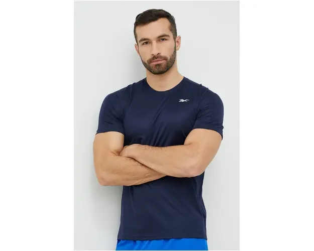 Reebok tricou de antrenament Tech culoarea albastru marin, neted