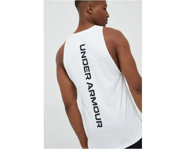 Under Armour tricou Baseline barbati, culoarea alb, 1361901