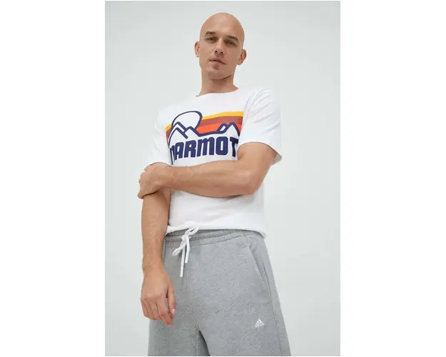 Marmot tricou din bumbac culoarea alb, cu imprimeu