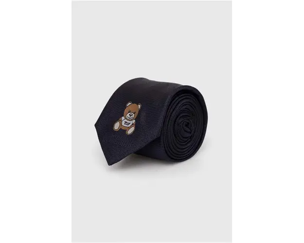 Moschino cravata de matase culoarea albastru marin