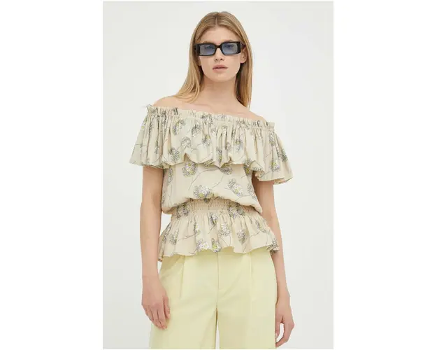 Bruuns Bazaar bluza Oleander Edias femei, culoarea bej, modelator