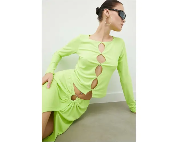 Résumé bluza femei, culoarea verde, neted