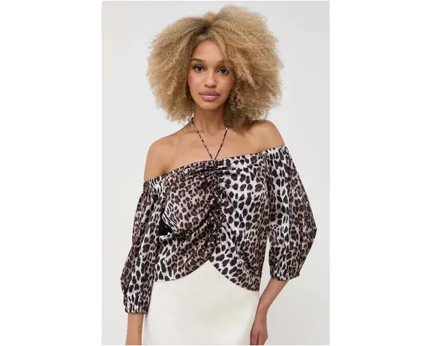 Notes du Nord bluza femei, culoarea maro, modelator