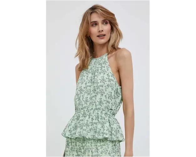 Pepe Jeans bluza femei, culoarea verde, modelator