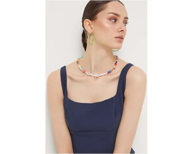 Abercrombie & Fitch top culoarea albastru marin, neted