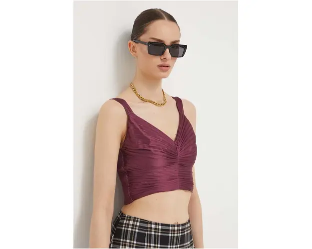 Abercrombie & Fitch top femei, culoarea violet