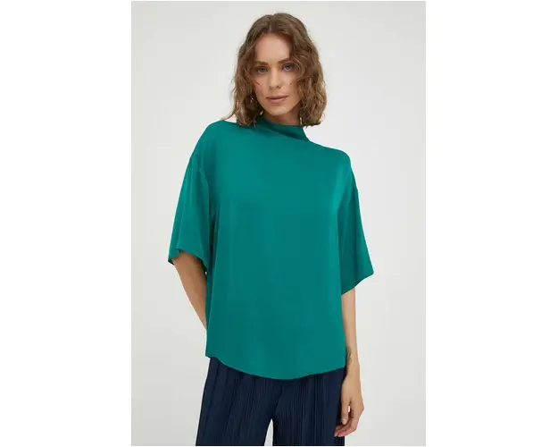 Lovechild bluza femei, culoarea verde, neted