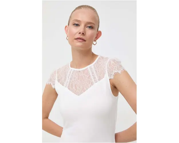 Morgan bluza femei, culoarea alb, neted