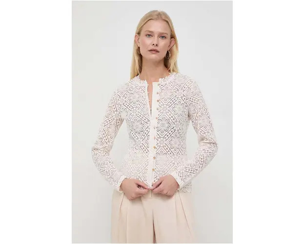 Morgan bluza femei, culoarea bej, neted