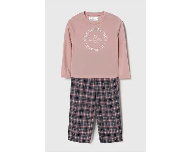 Abercrombie & Fitch pijama copii culoarea roz, modelator