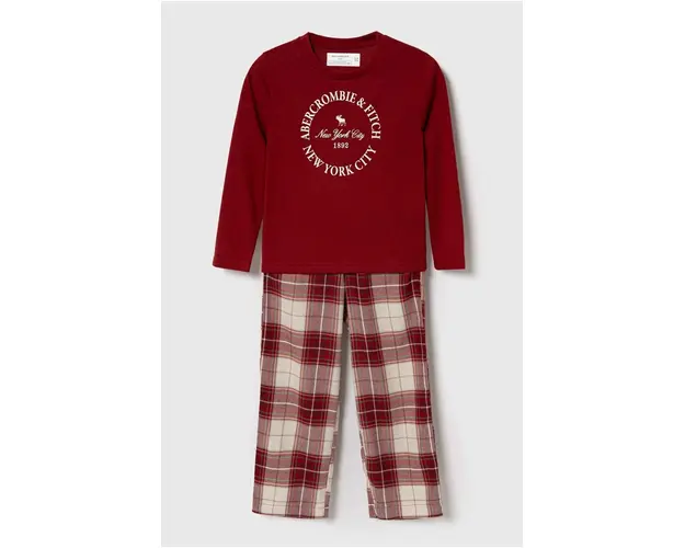 Abercrombie & Fitch pijama copii culoarea rosu, modelator