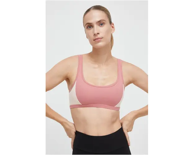 Roxy sutien sport Heart Into It Colorblock culoarea roz, modelator
